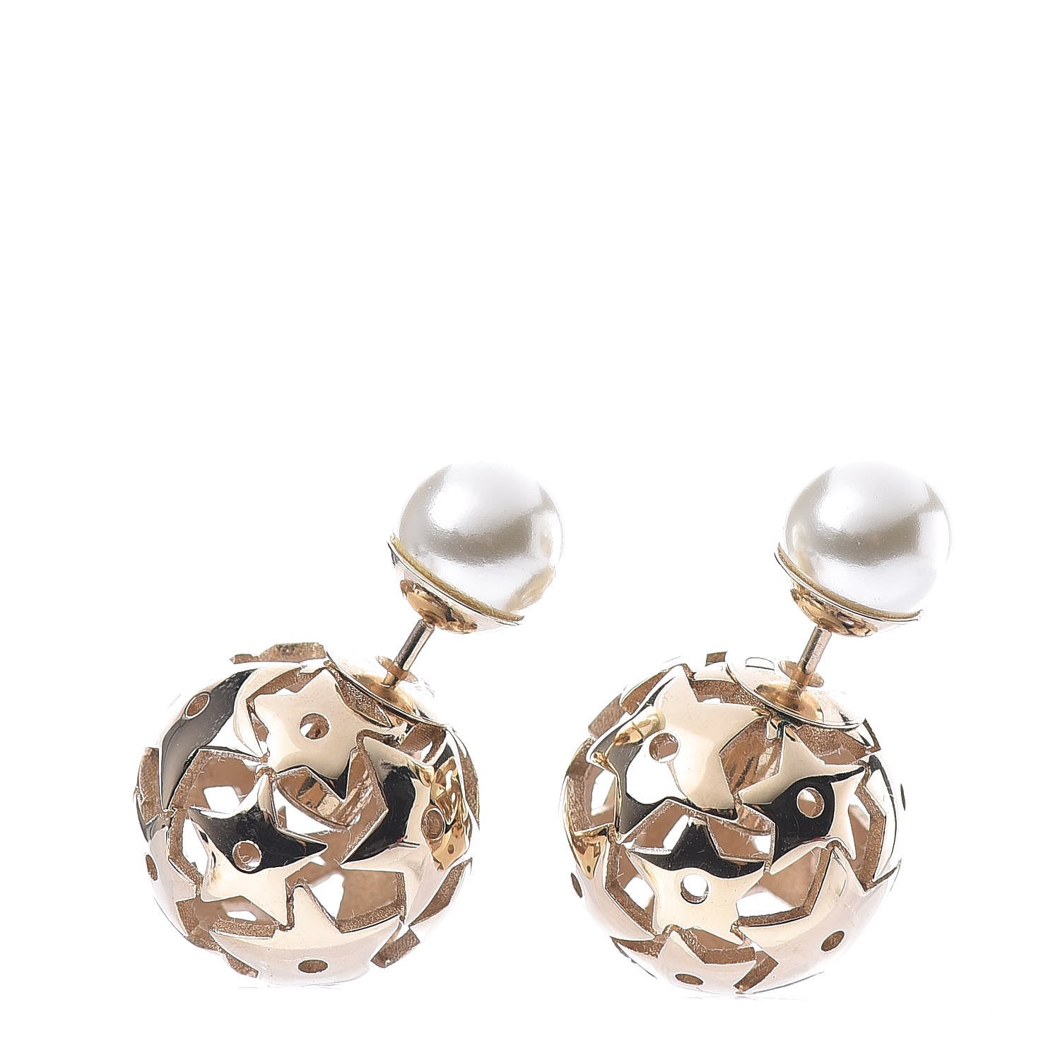Christian Dior Pearl Star Mise En Dior Tribal Earrings Gold 1 of 4