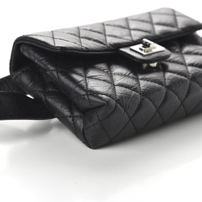 Chanel Aged Calfskin Quilted 2.55 Reissue Flap Belt Bag Clutch Black 6 of 9