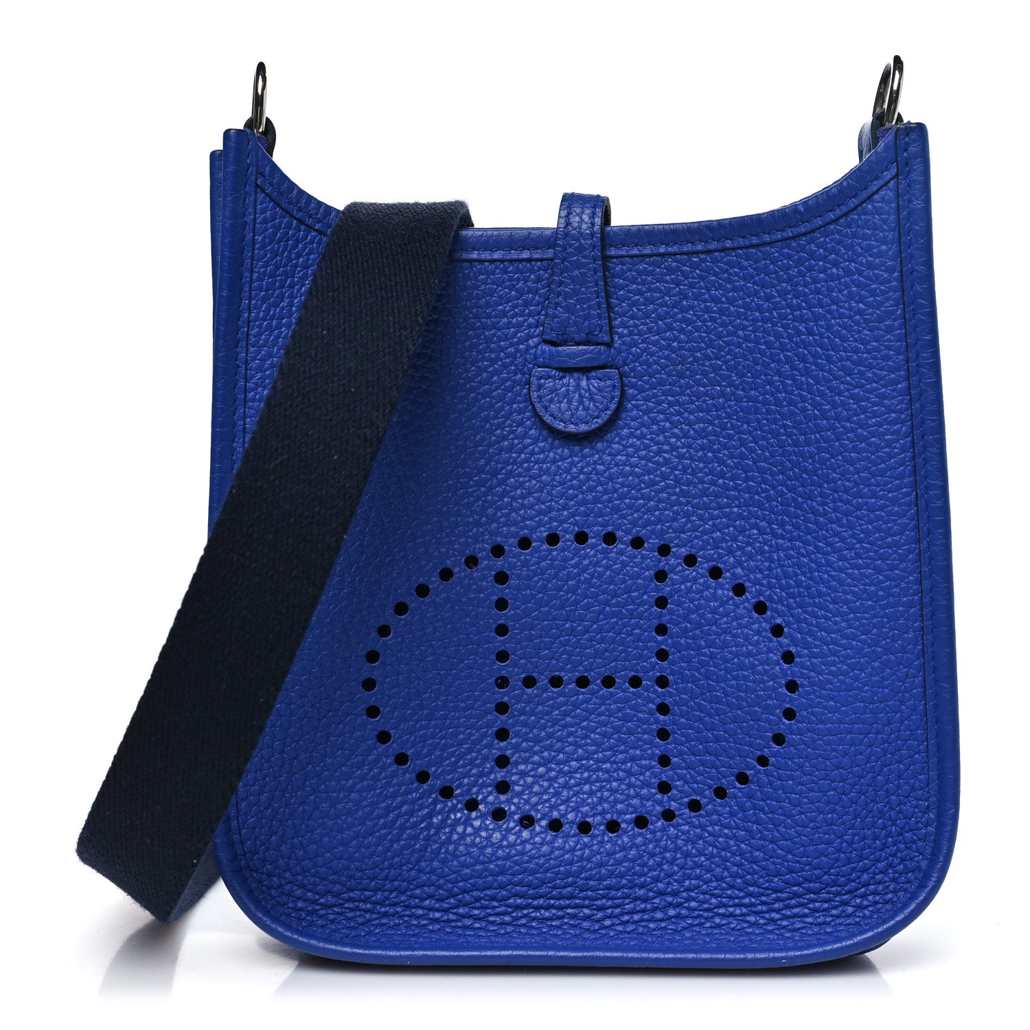 Hermes Taurillon Clemence Amazone Evelyne TPM Bleu Electrique Black 1 of 10