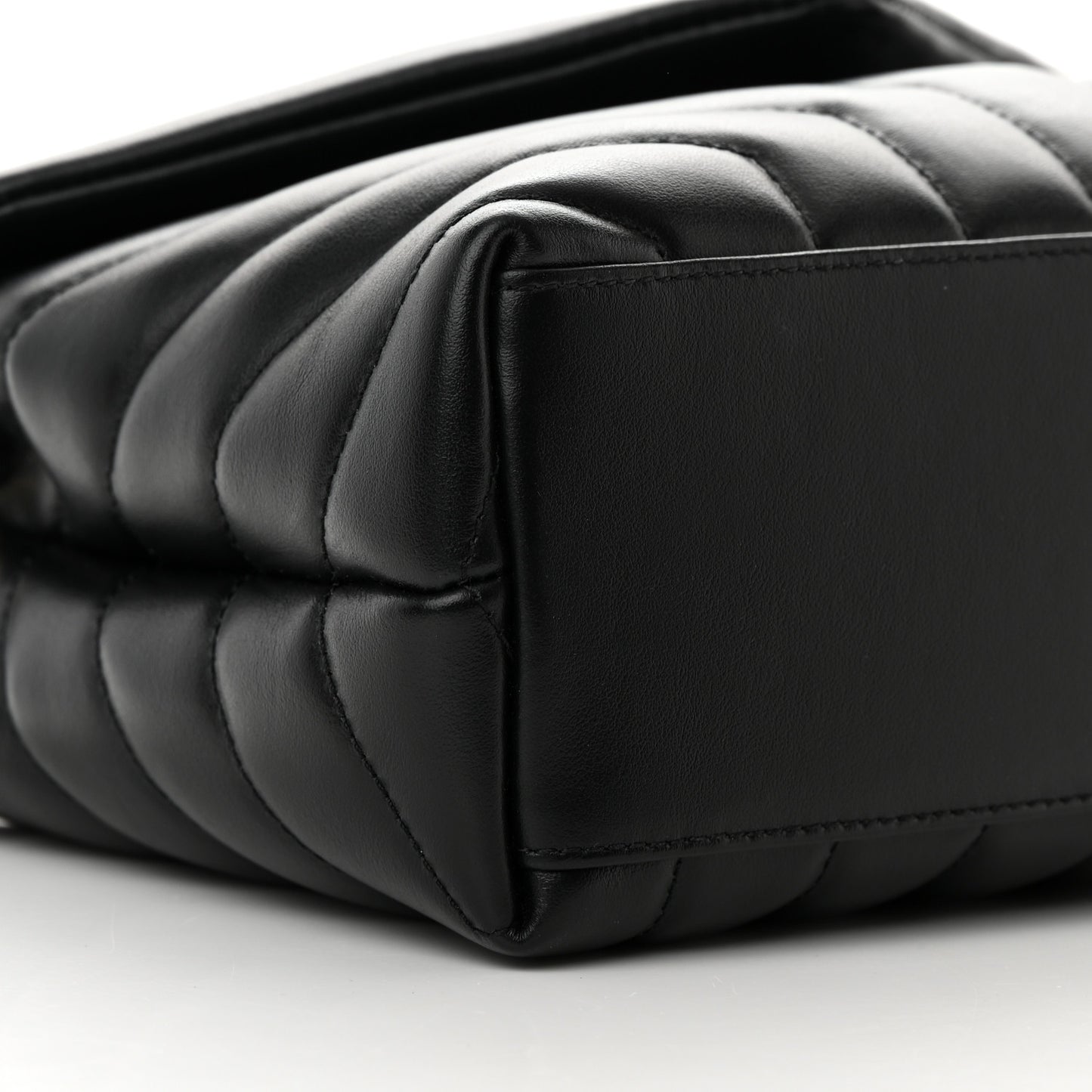 Calfskin Y Quilted Monogram Small Loulou Chain Satchel Black