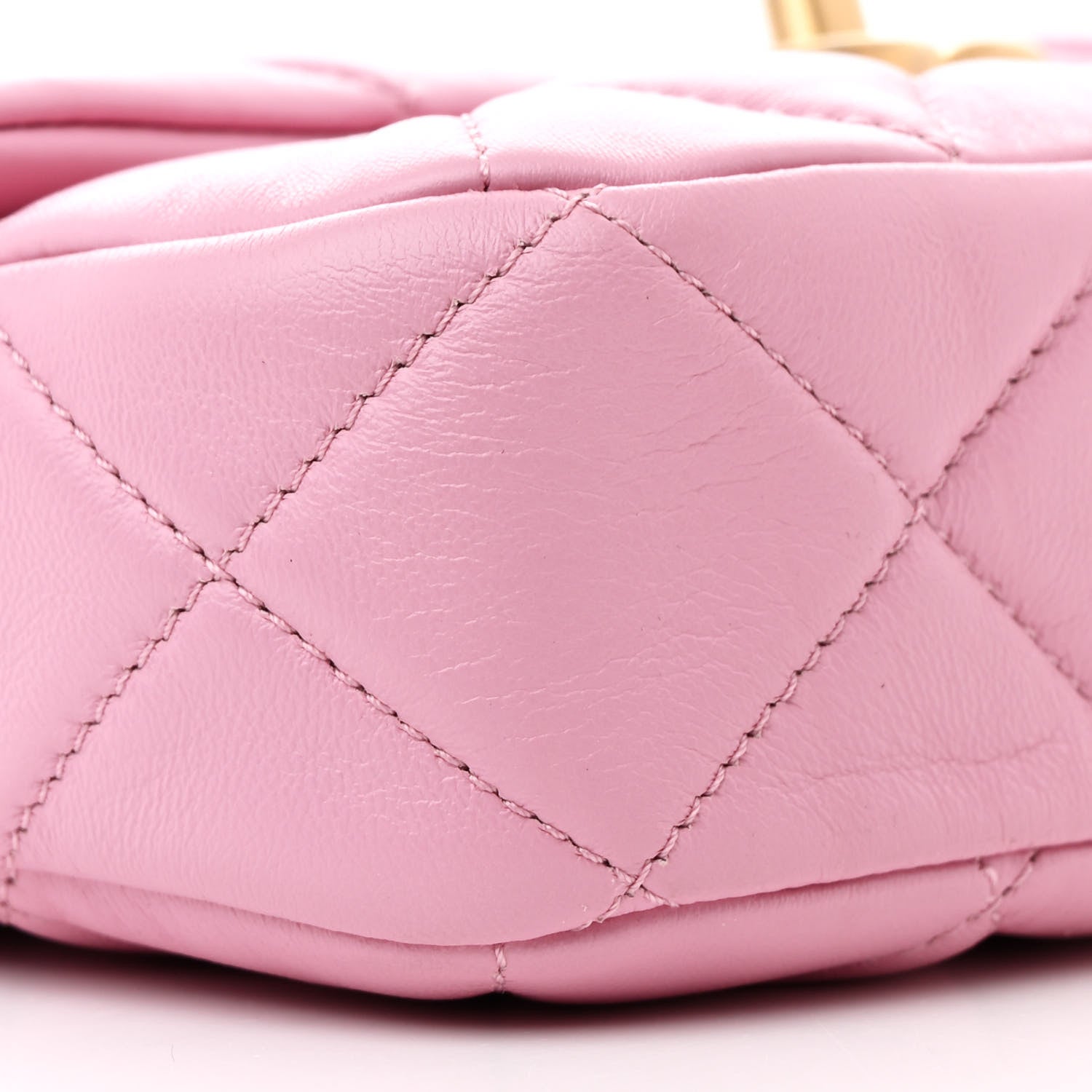 Chanel Lambskin Quilted Mini Lacquered Chain Flap Pink 9 of 11