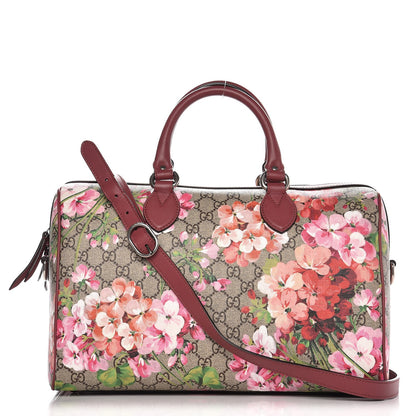 Gucci GG Supreme Monogram Blooms Medium Boston Beige Multicolor Dry Rose 1 of 13