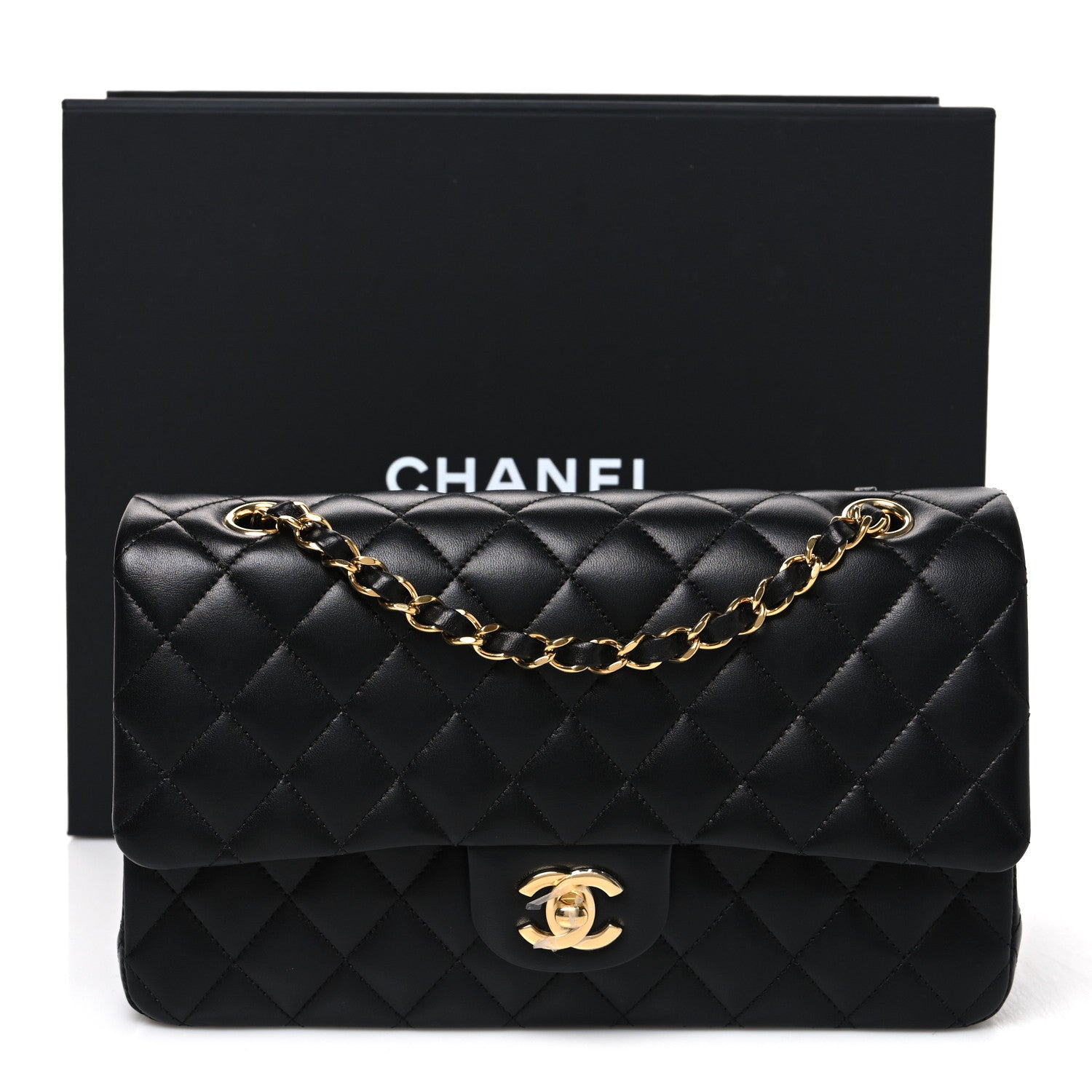 Chanel Lambskin Quilted Medium Double Flap Black 10 of 10