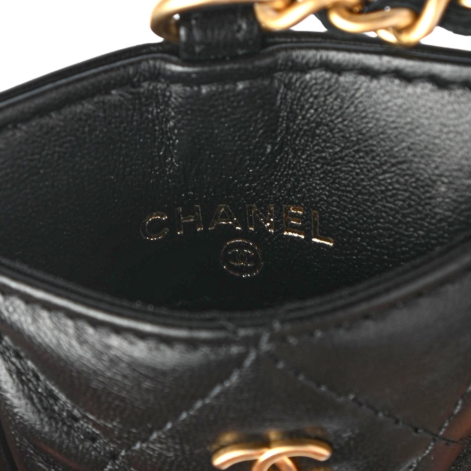 Chanel Pearl Lambskin Pearl Crown CC Wristlet Multi Pouches Black 9 of 10