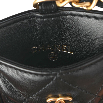 Chanel Pearl Lambskin Pearl Crown CC Wristlet Multi Pouches Black 9 of 10