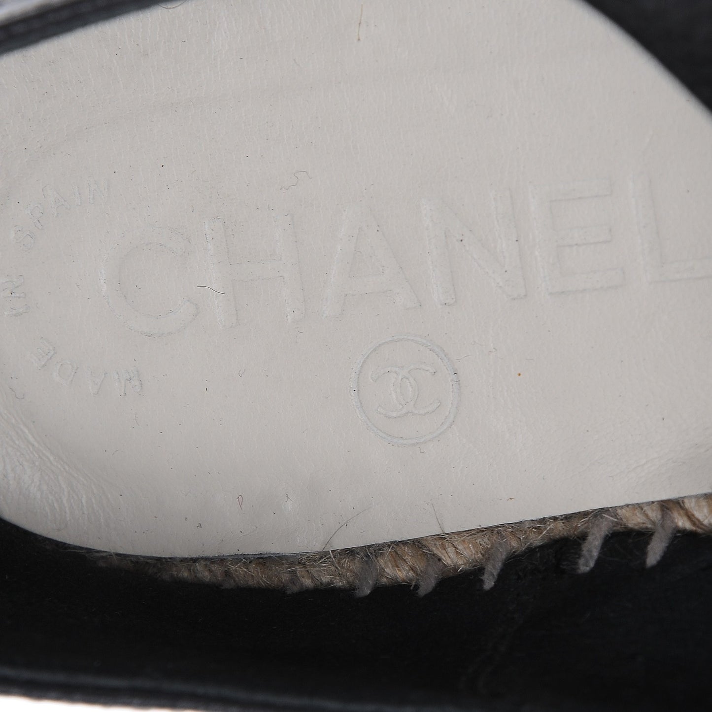 Grained Calfskin CC Espadrilles 39 Black