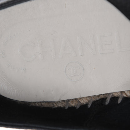 Chanel Grained Calfskin CC Espadrilles 39 Black 7 of 10