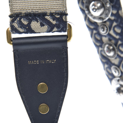 Christian Dior Oblique Studded Shoulder Strap Blue 4 of 4