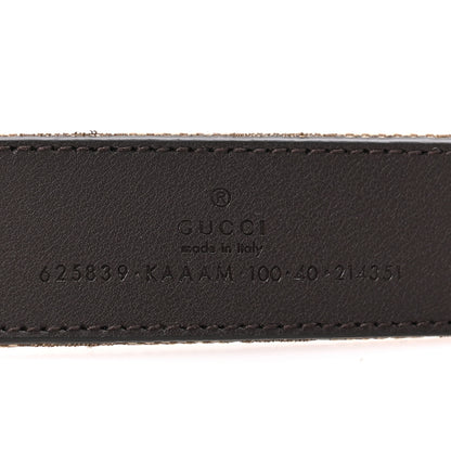 Gucci GG Supreme Monogram Flat Double G 30mm Belt 100 40 Beige Ebony New Acero 4 of 4