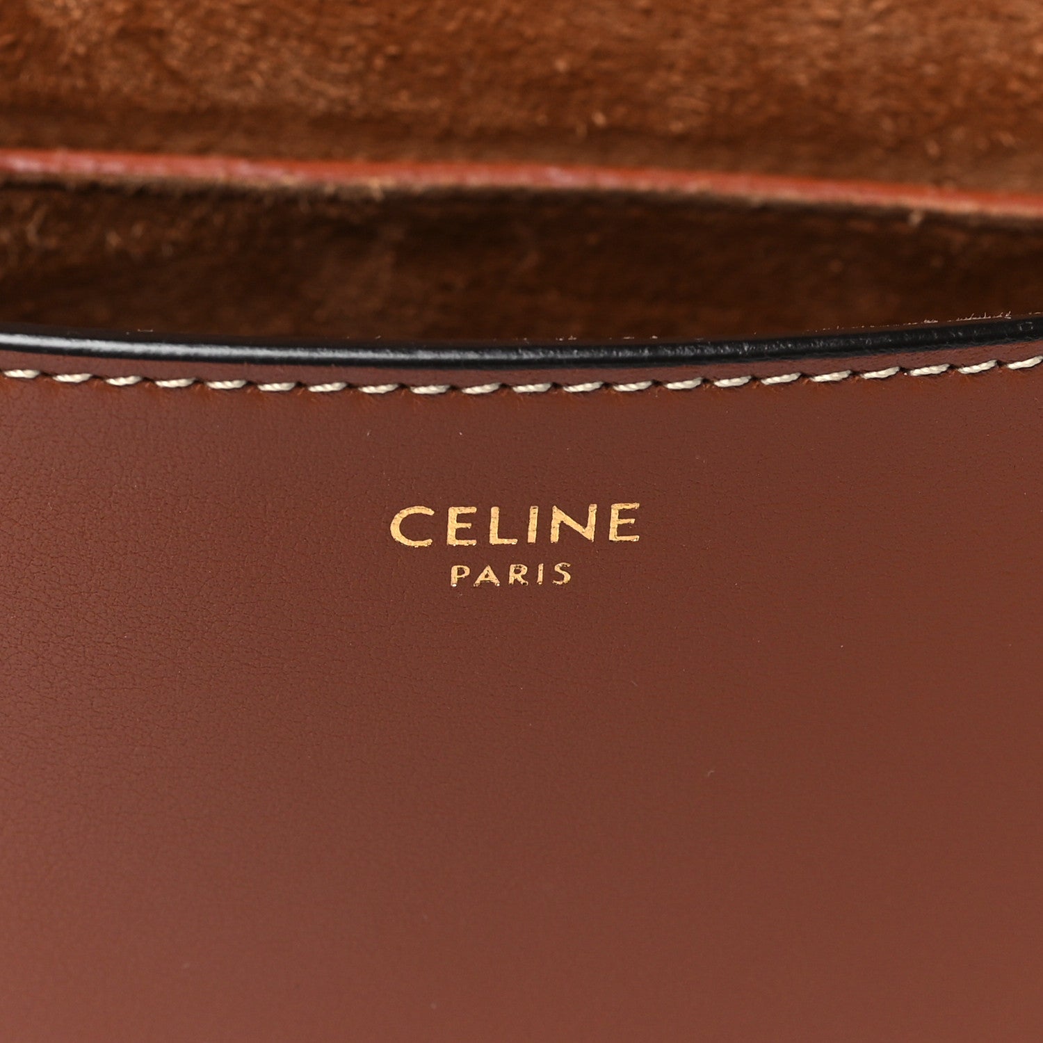 Celine Smooth Calfskin Cuir Triomphe Folco Crossbody Bag Tan 6 of 10