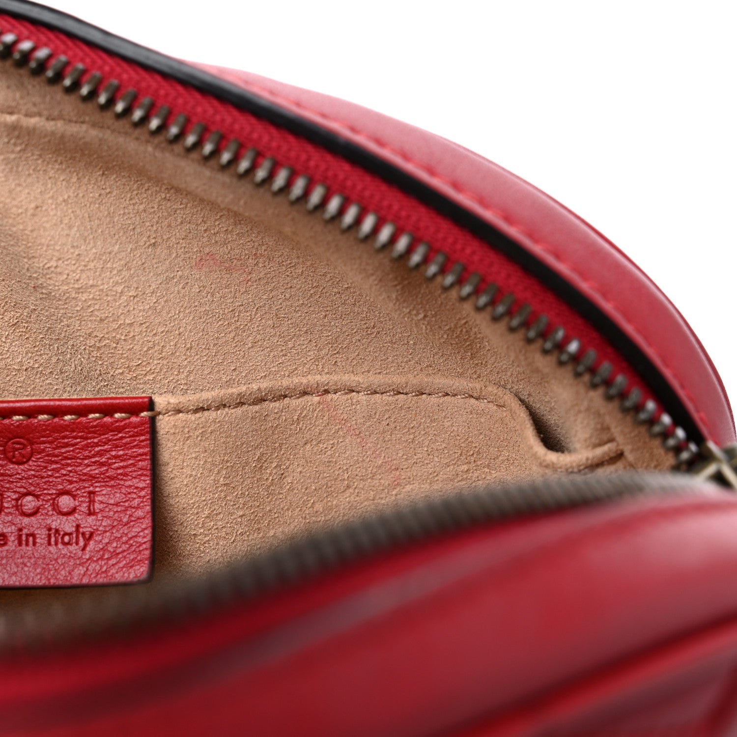 Gucci Calfskin Matelasse GG Marmont Belt Bag 95 38 Hibiscus Red 11 of 17