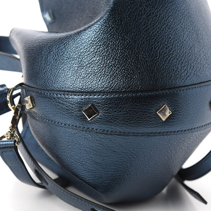 MCM Metallic Goatskin Candy Drawstring Bucket Bag Green 6 of 11