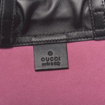 Gucci Grained Calfskin Logo Drawstring Backpack Box Pink Green Black 5 of 10
