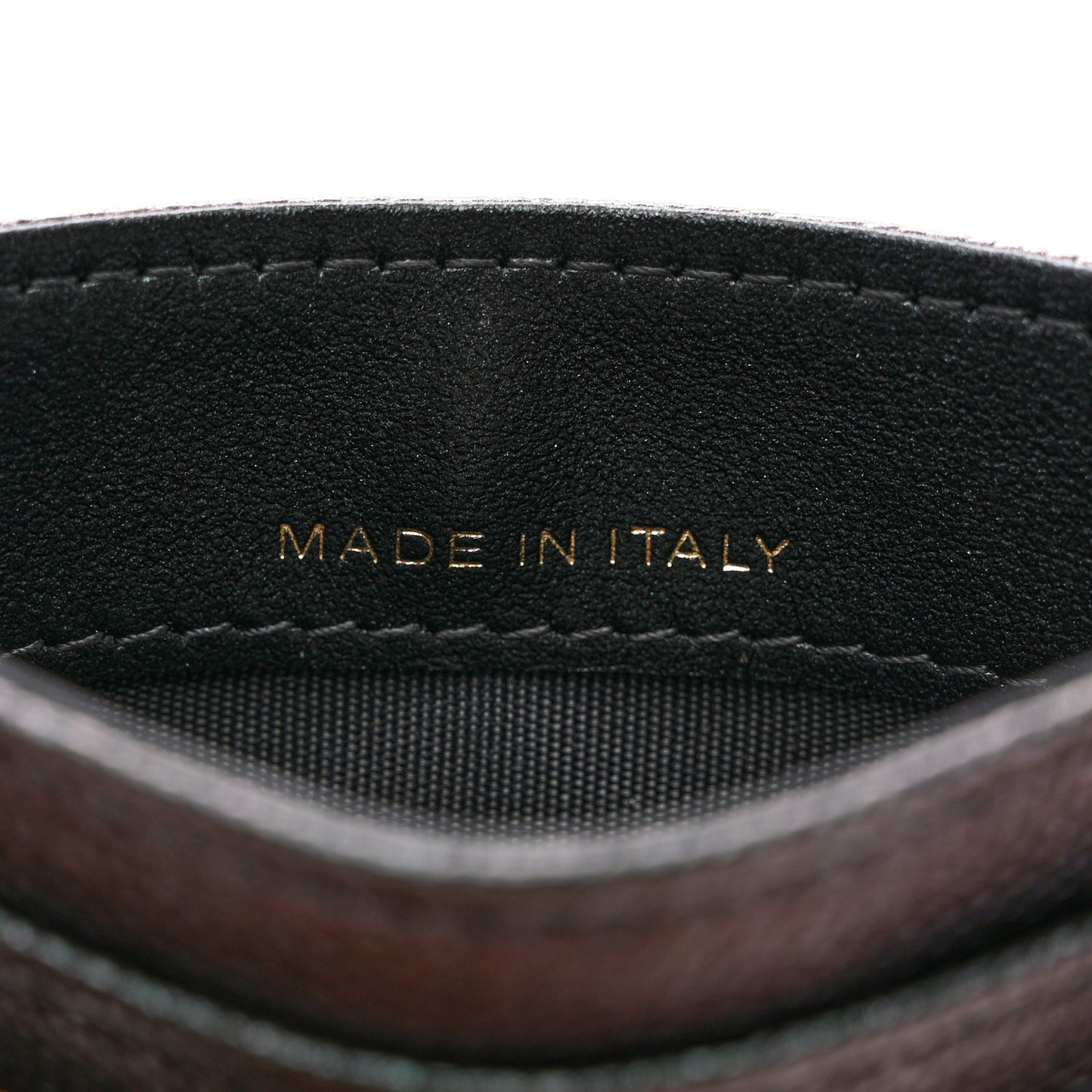 Iridescent Caviar Quilted Card Holder Black