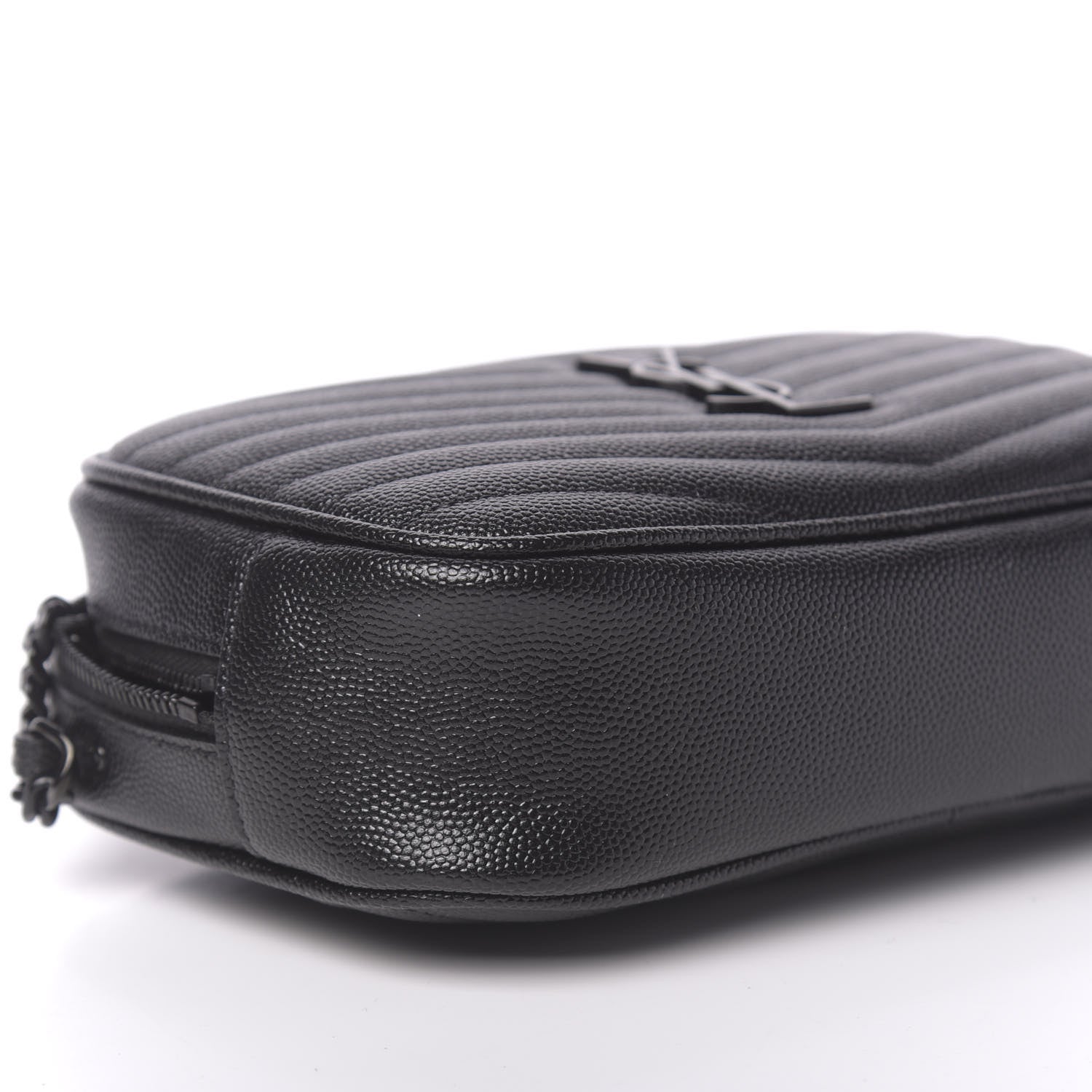 Saint Laurent Grain De Poudre Matelasse Monogram Mini Lou Camera Bag Black 7 of 10