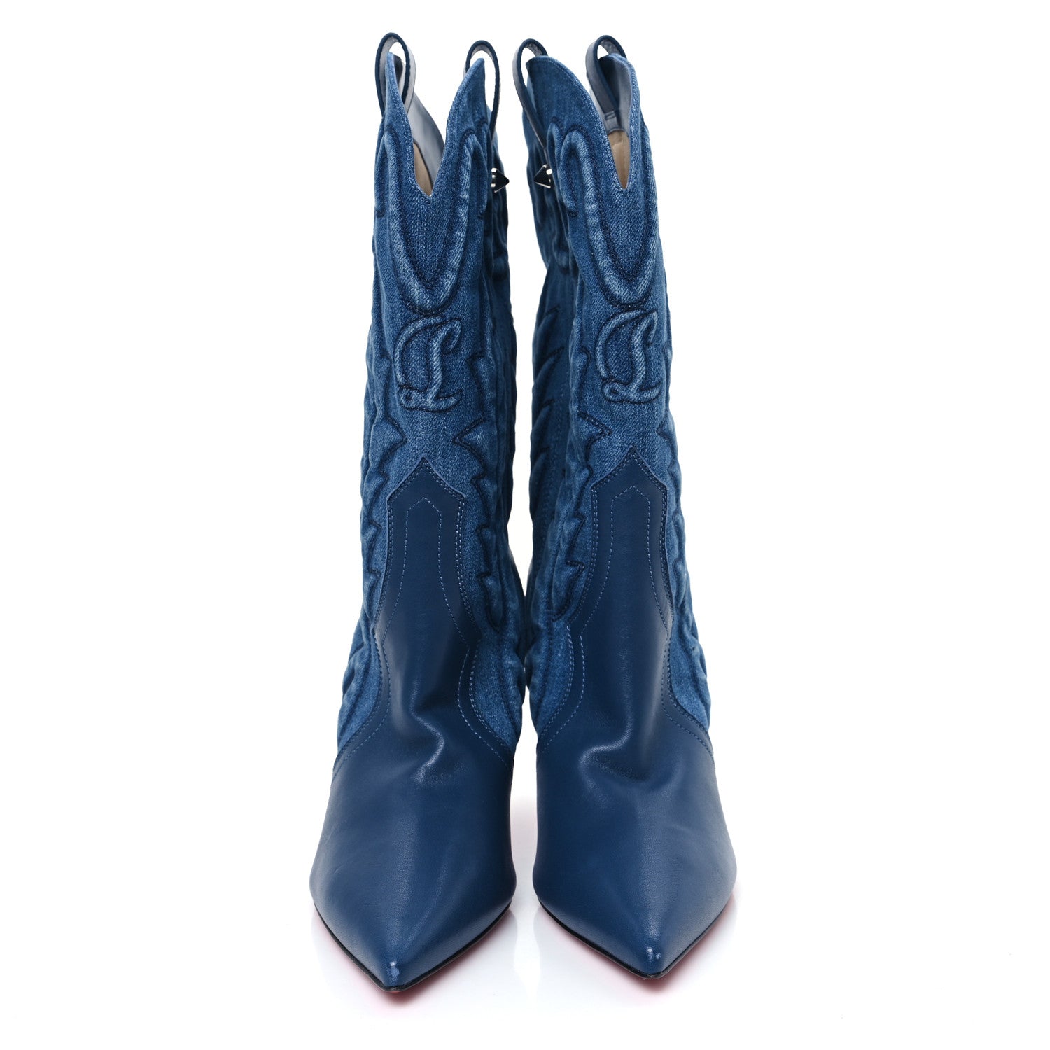 Christian Louboutin Nappa Denim Santiabooty 85 Boots 41 Blue 2 of 8