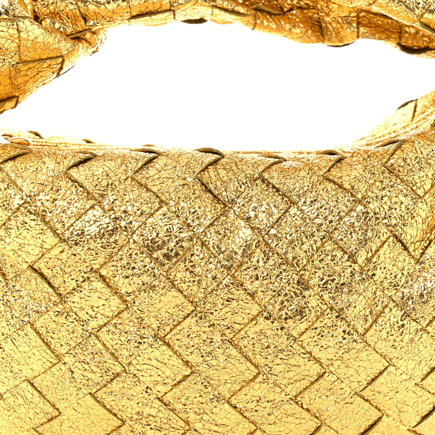 Metallic Nappa Intrecciato Mini Jodie Gold