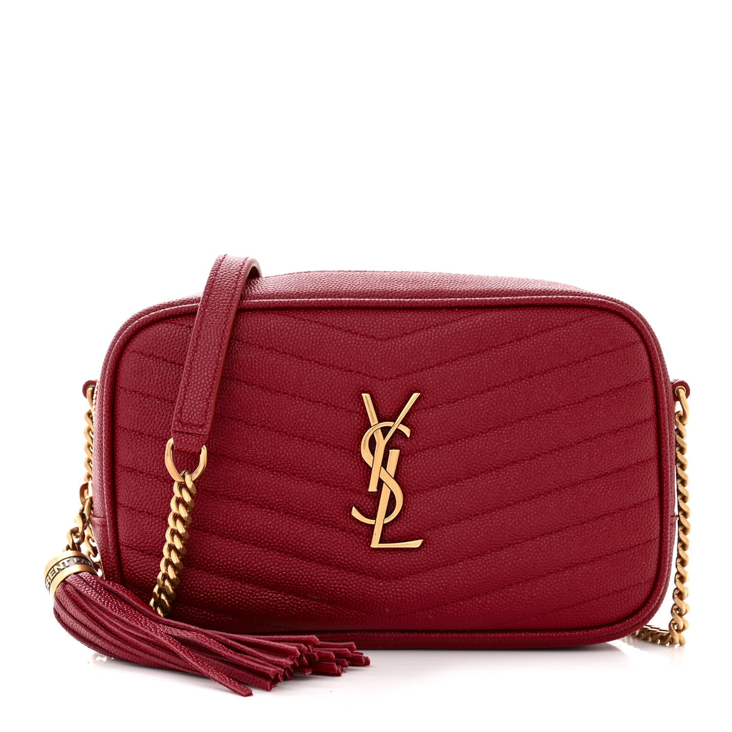 Saint Laurent Grain De Poudre Matelasse Monogram Mini Lou Camera Bag Opyum Red 1 of 11