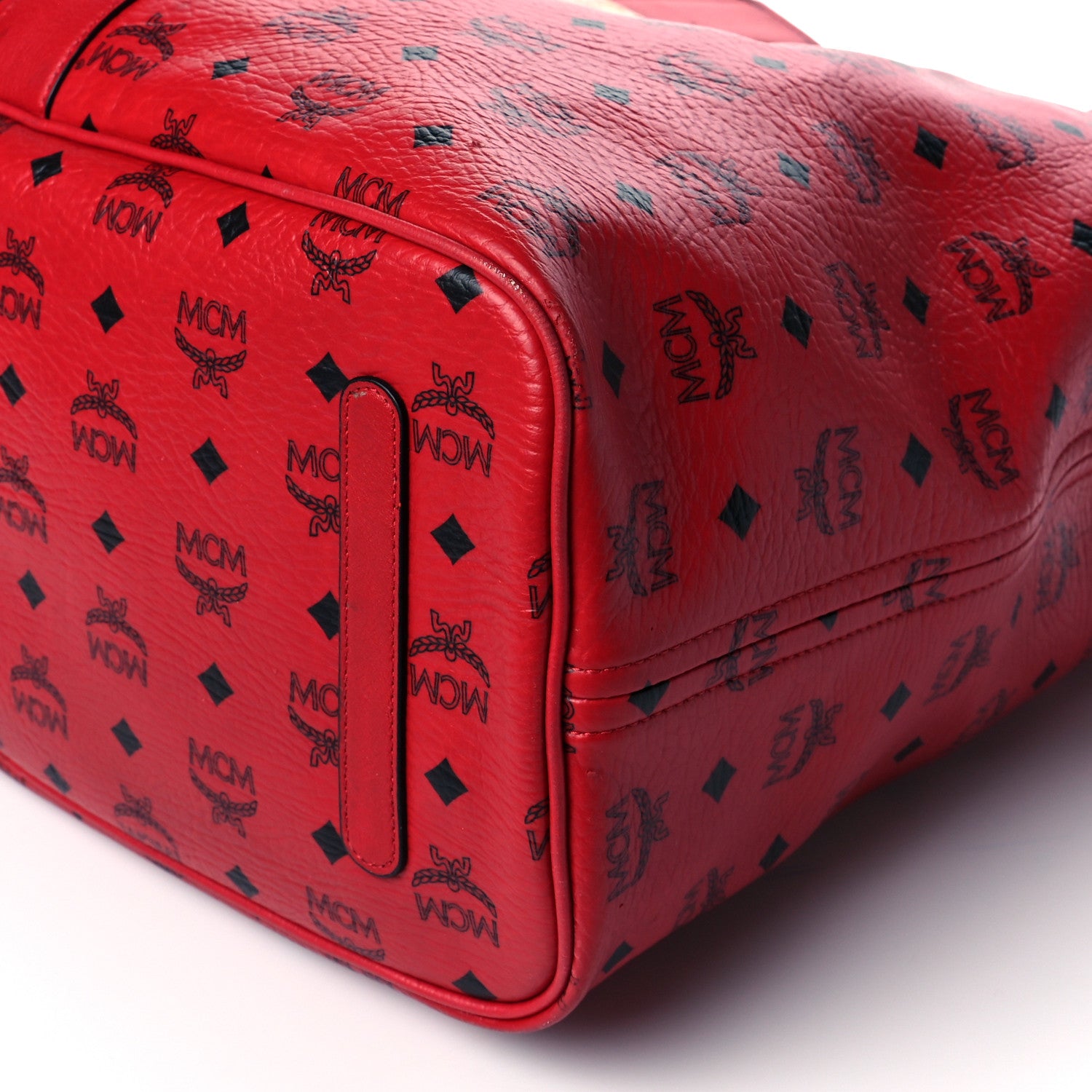 MCM Visetos Large Liz Reversible Shopper Tote Ruby Red 13 of 14