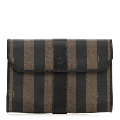 Fendi Pequin Fold Over Clutch Tobacco 1 of 7