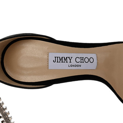 Jimmy Choo Crystal Suede Pumps 37 Black 7 of 12