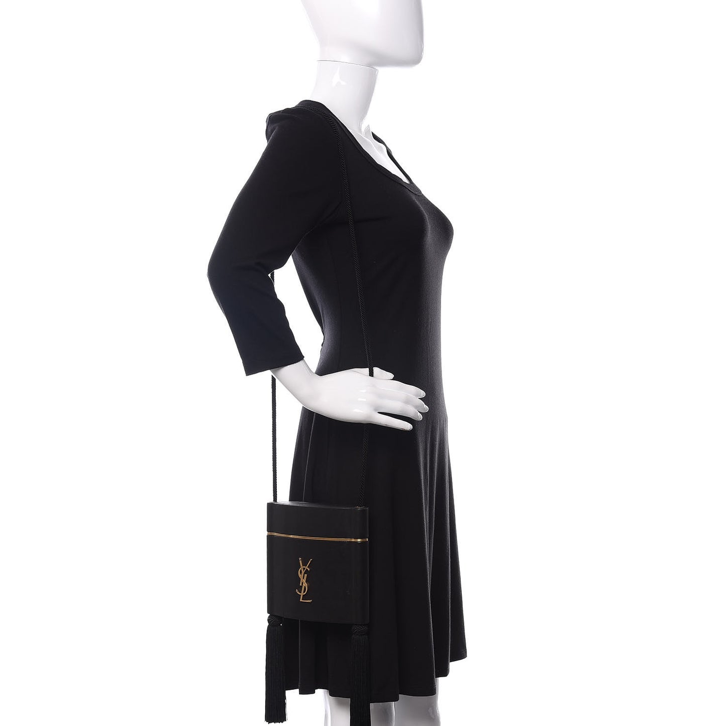 Lambskin Monogram Opyum Tassel Bag Black