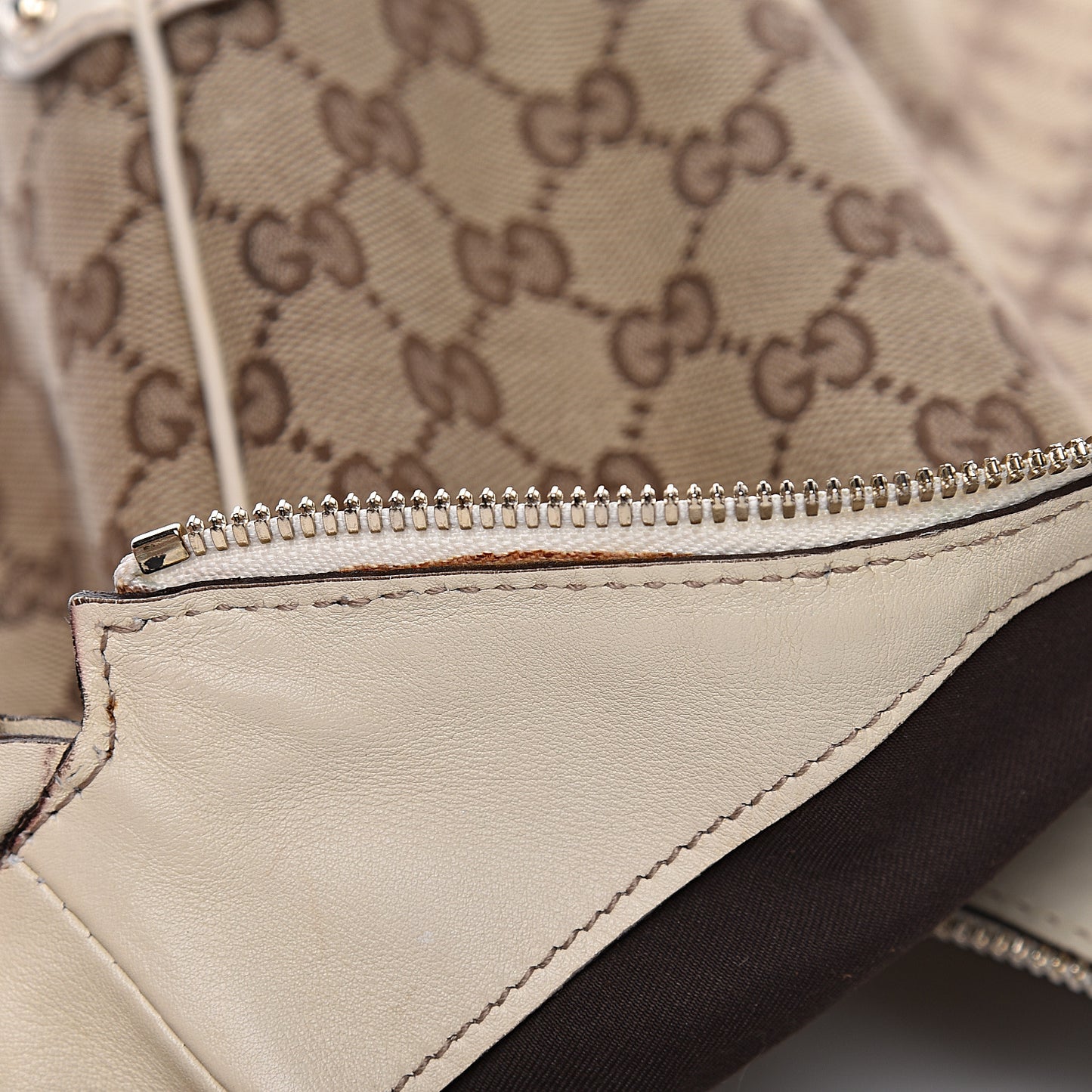 Monogram Large Biba Studded Hobo Off White