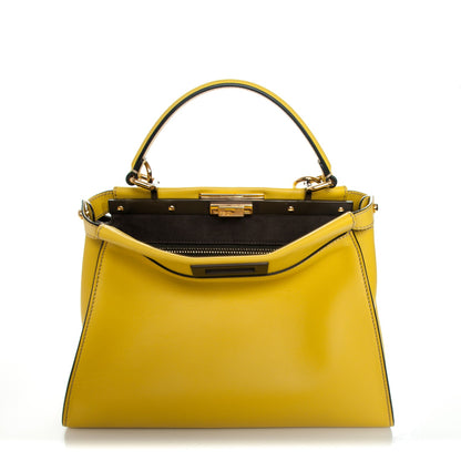 Fendi Vitello Seta Medium Peekaboo Iconic Satchel Cedro 1 of 8