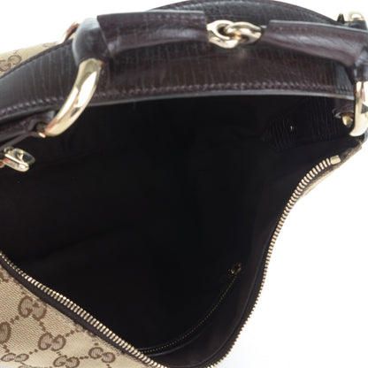 Gucci Monogram Medium Horsebit Chain Hobo Dark Brown 5 of 7