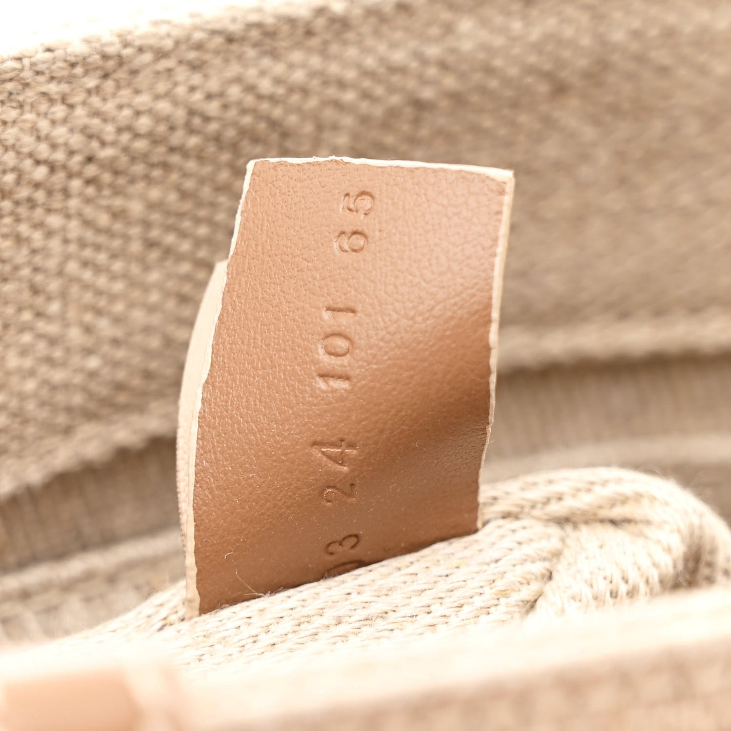 Linen Calfskin Mini Woody Ribbon Tote With Strap Blushy Beige