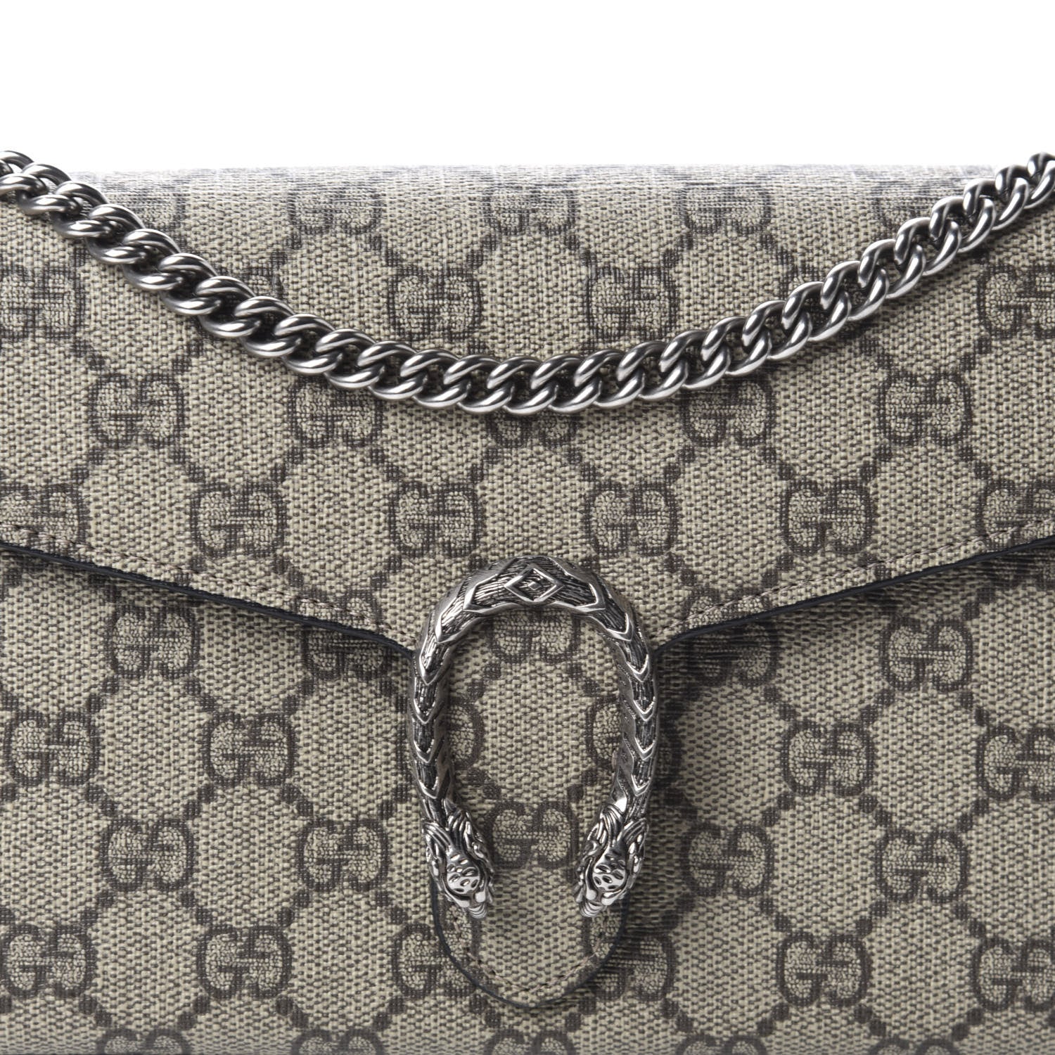 Gucci GG Supreme Monogram Mini Dionysus Chain Wallet Beige Black 10 of 11