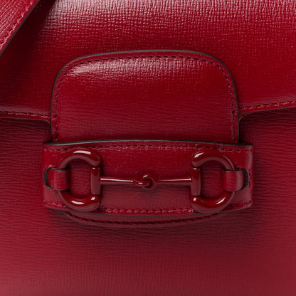 Gucci Azalea Calfskin Web Monochrome Horsebit 1955 Shoulder Bag New Cherry Red 10 of 12