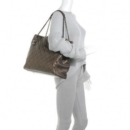 Chanel Iridescent Caviar Quilted Tall Chic Shopping Tote Dark Gold 2 of 7