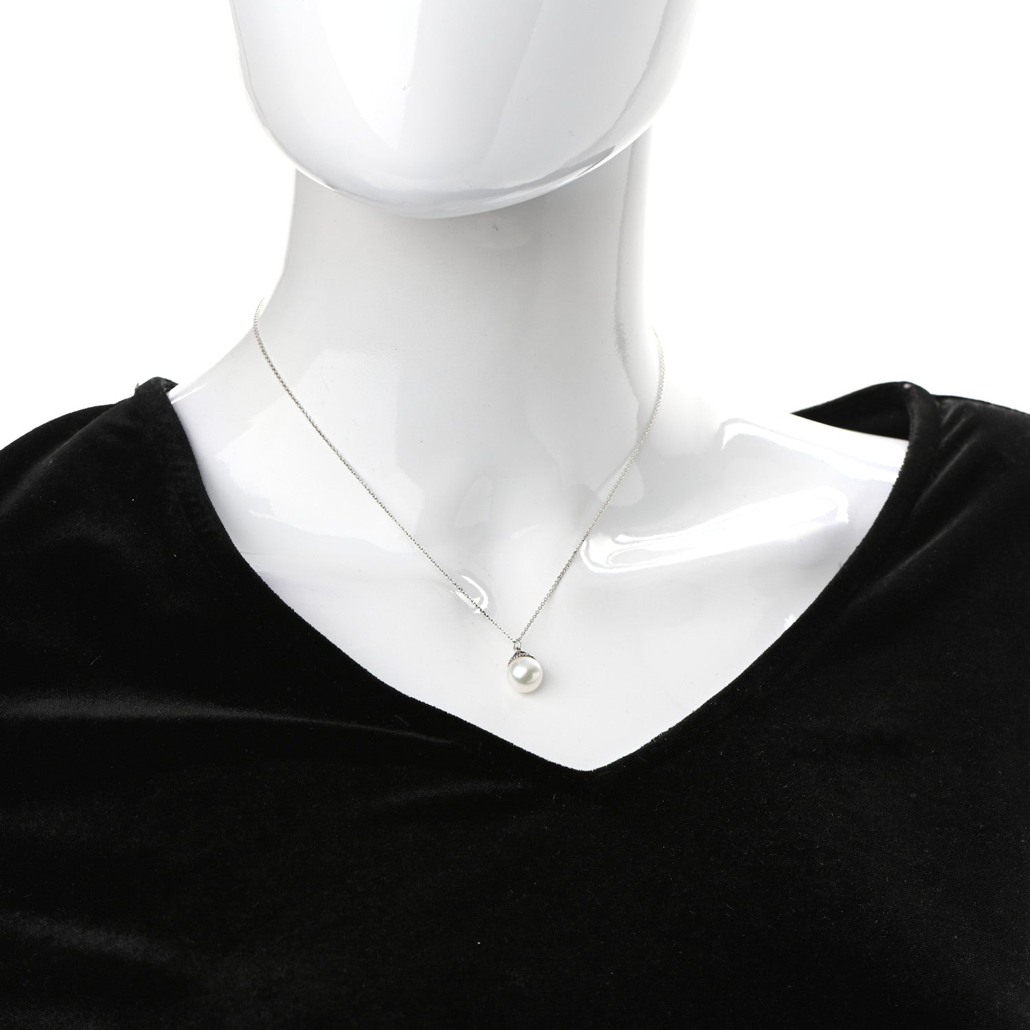 Tiffany Sterling Silver Pearl Ziegfeld Drop Pendant Necklace 2 of 5