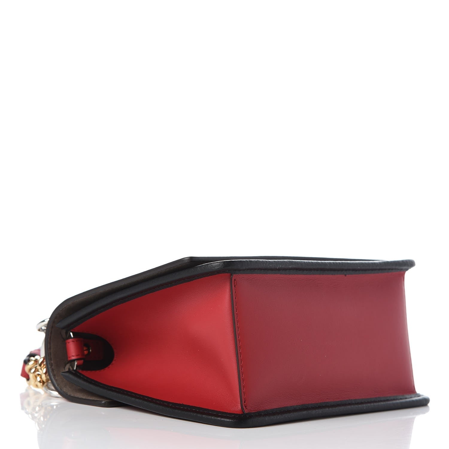 Fendi Vitello Century F is Fendi Bi-Color FF 1974 Embossed Small Kan I Shoulder Bag Fragola Maya Black 4 of 8