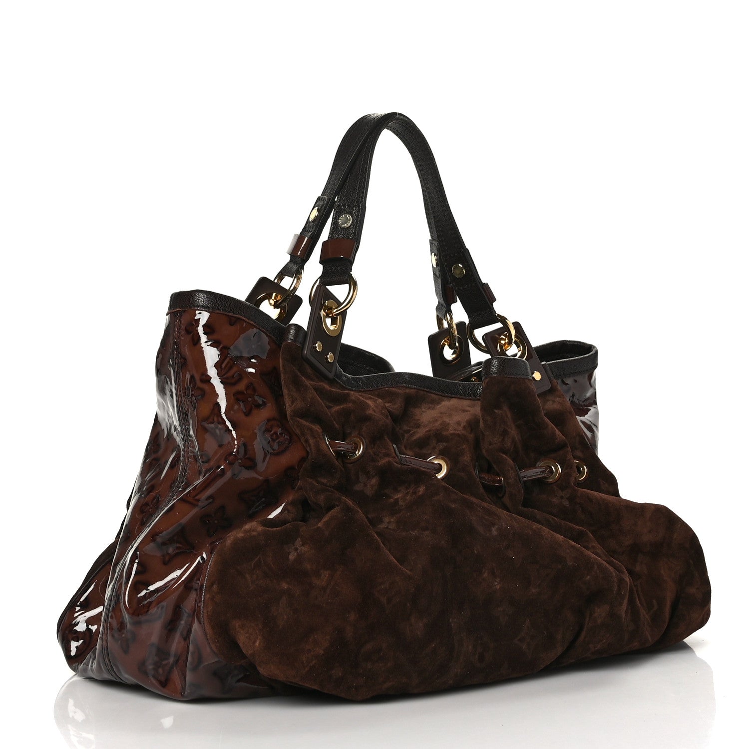 Louis Vuitton Suede Patent Monogram Irene Espresso 3 of 10