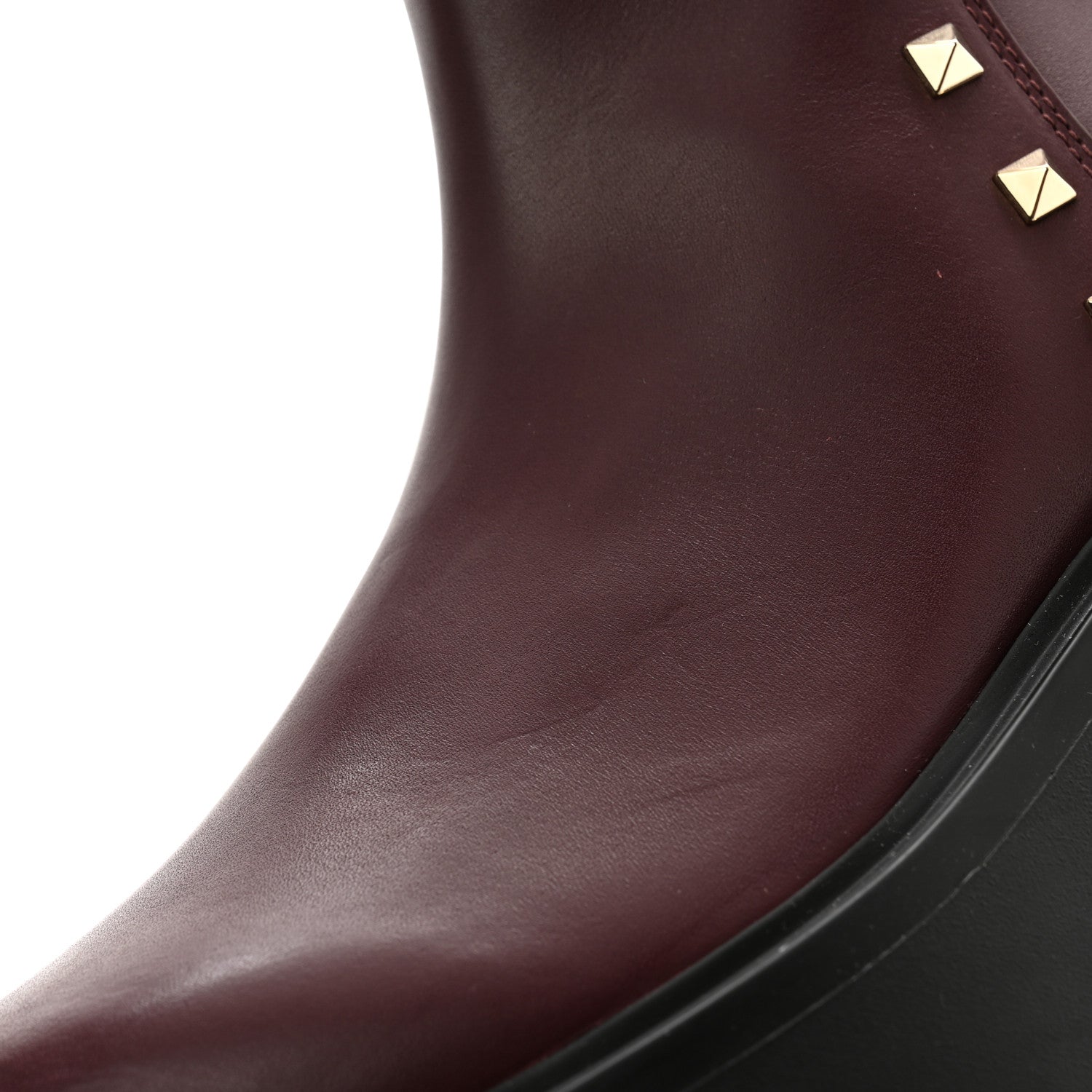 Valentino Garavani Calfskin Rockstud VLOGO Uniqueform Chelsea 55/85mm Flatform Ankle Boots 39 Rubin Black 10 of 11