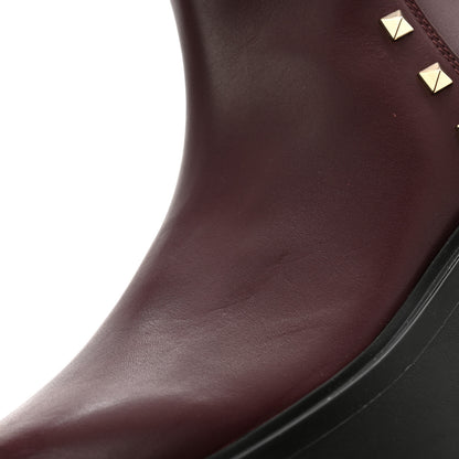 Valentino Garavani Calfskin Rockstud VLOGO Uniqueform Chelsea 55/85mm Flatform Ankle Boots 39 Rubin Black 10 of 11