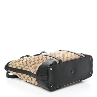 Gucci Monogram Cellarius Calfskin Tote Beige Ebony Black 4 of 9