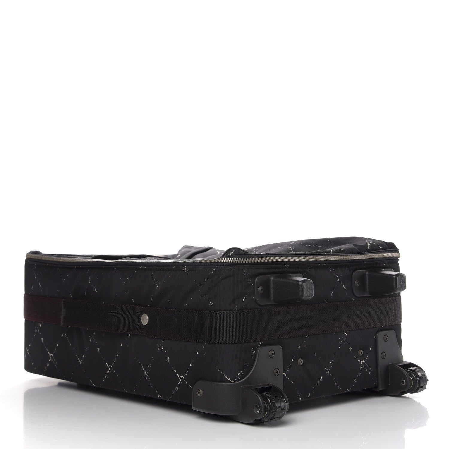 Chanel Nylon Travel Trolley Rolling Luggage Black 3 of 12