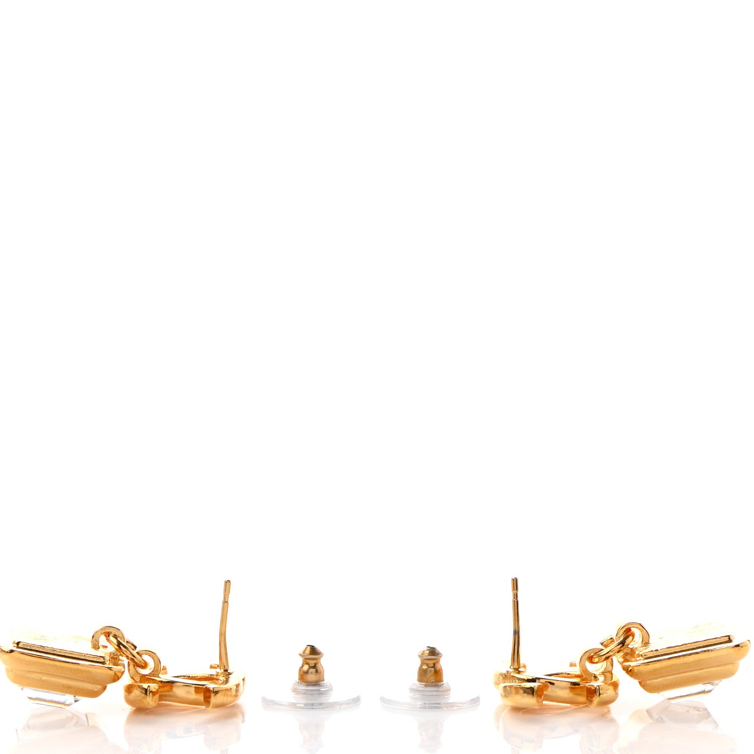 Chanel Large Crystal CC Drop Earrings Gold 3 of 4