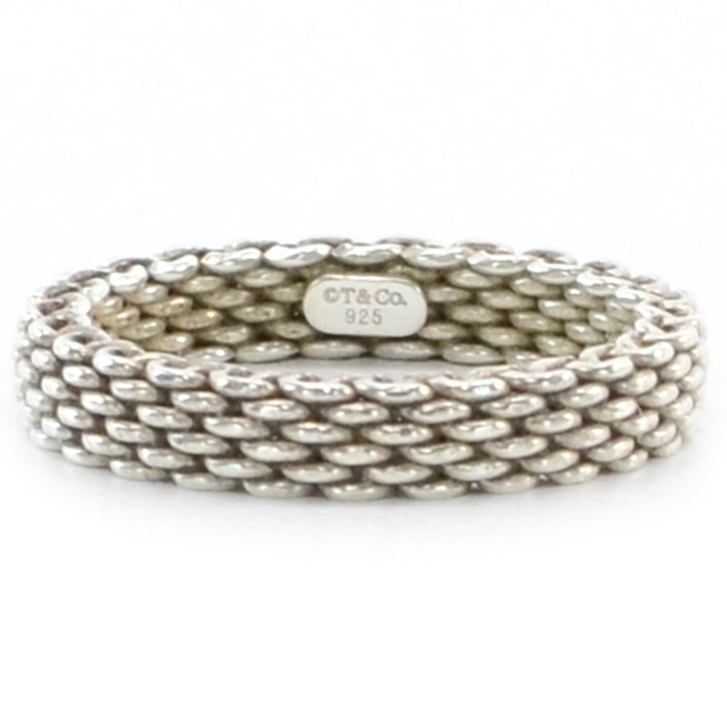 Tiffany Sterling Silver Narrow Mesh Somerset Ring 7 1 of 6
