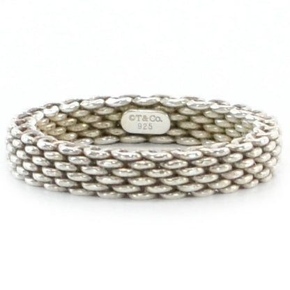 Tiffany Sterling Silver Narrow Mesh Somerset Ring 7 1 of 6