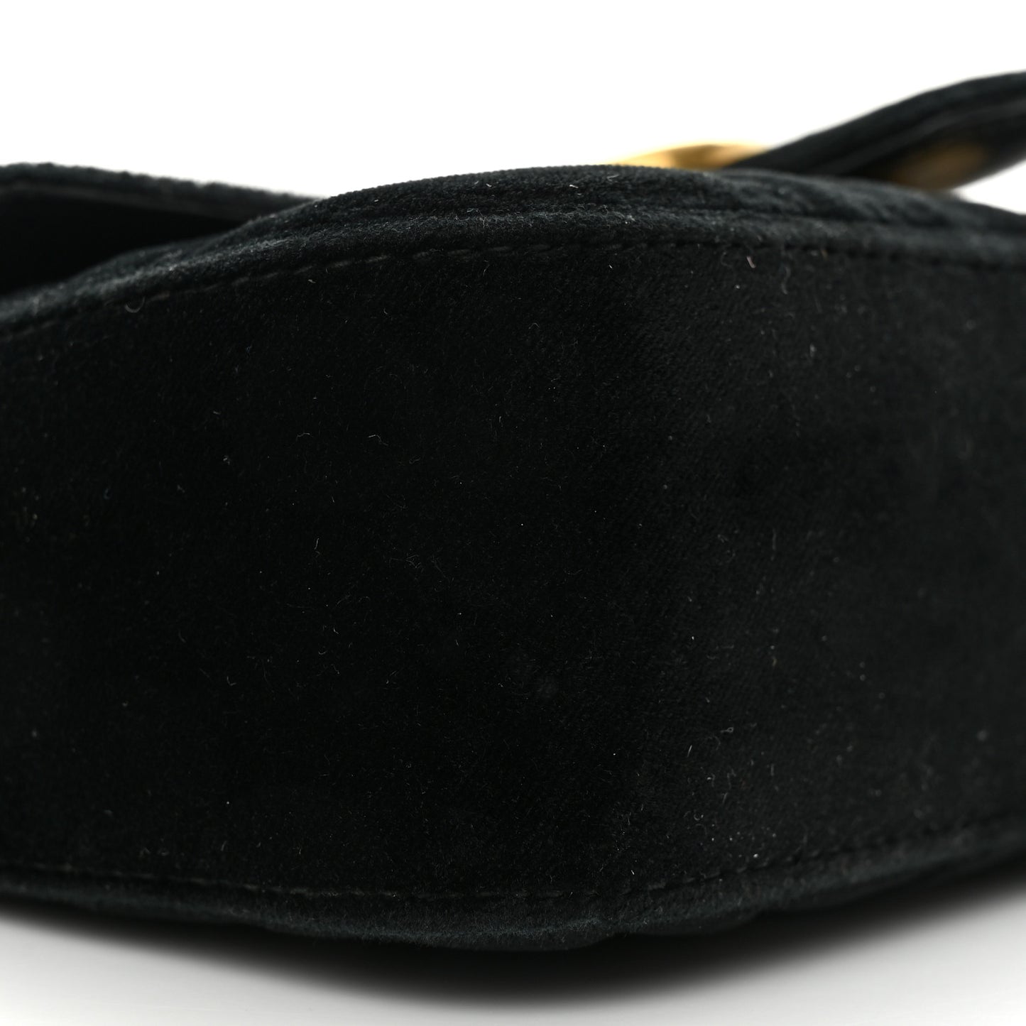 Velvet Matelasse Mini GG Marmont Shoulder Bag Black
