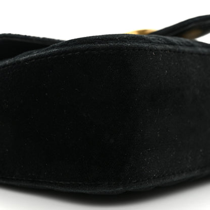 Gucci Velvet Matelasse Mini GG Marmont Shoulder Bag Black 10 of 12