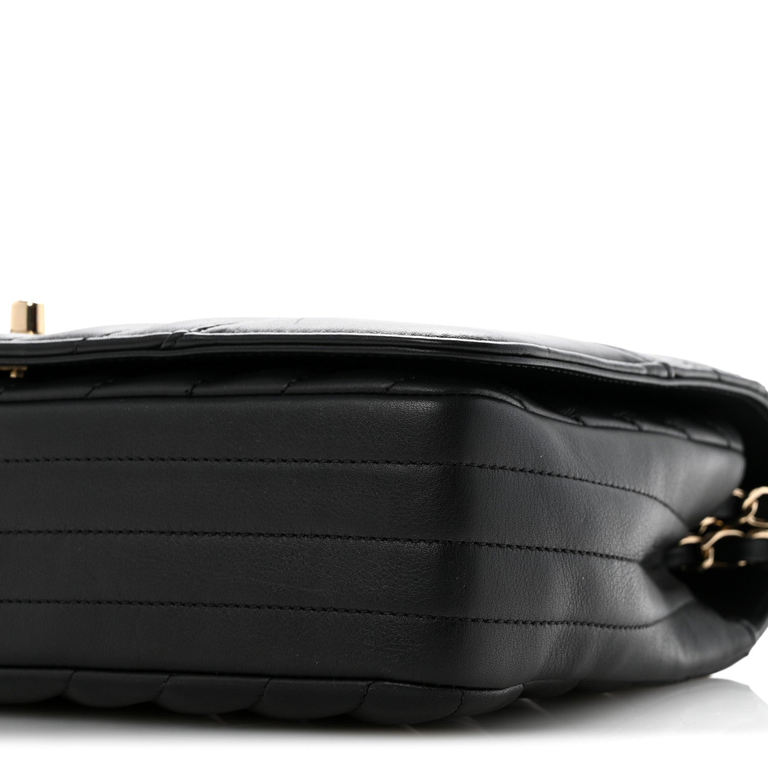 Chanel Calfskin Chevron Quilted Large Statement Flap Black 9 of 11
