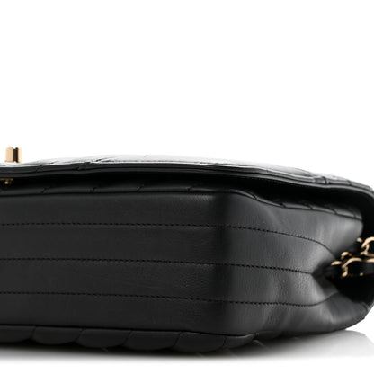 Chanel Calfskin Chevron Quilted Large Statement Flap Black 9 of 11