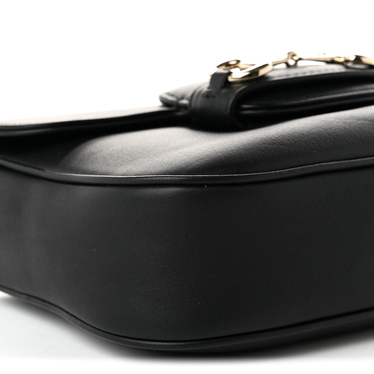 Arabella Calfskin Horsebit 1955 Soft Small Shoulder Bag Black