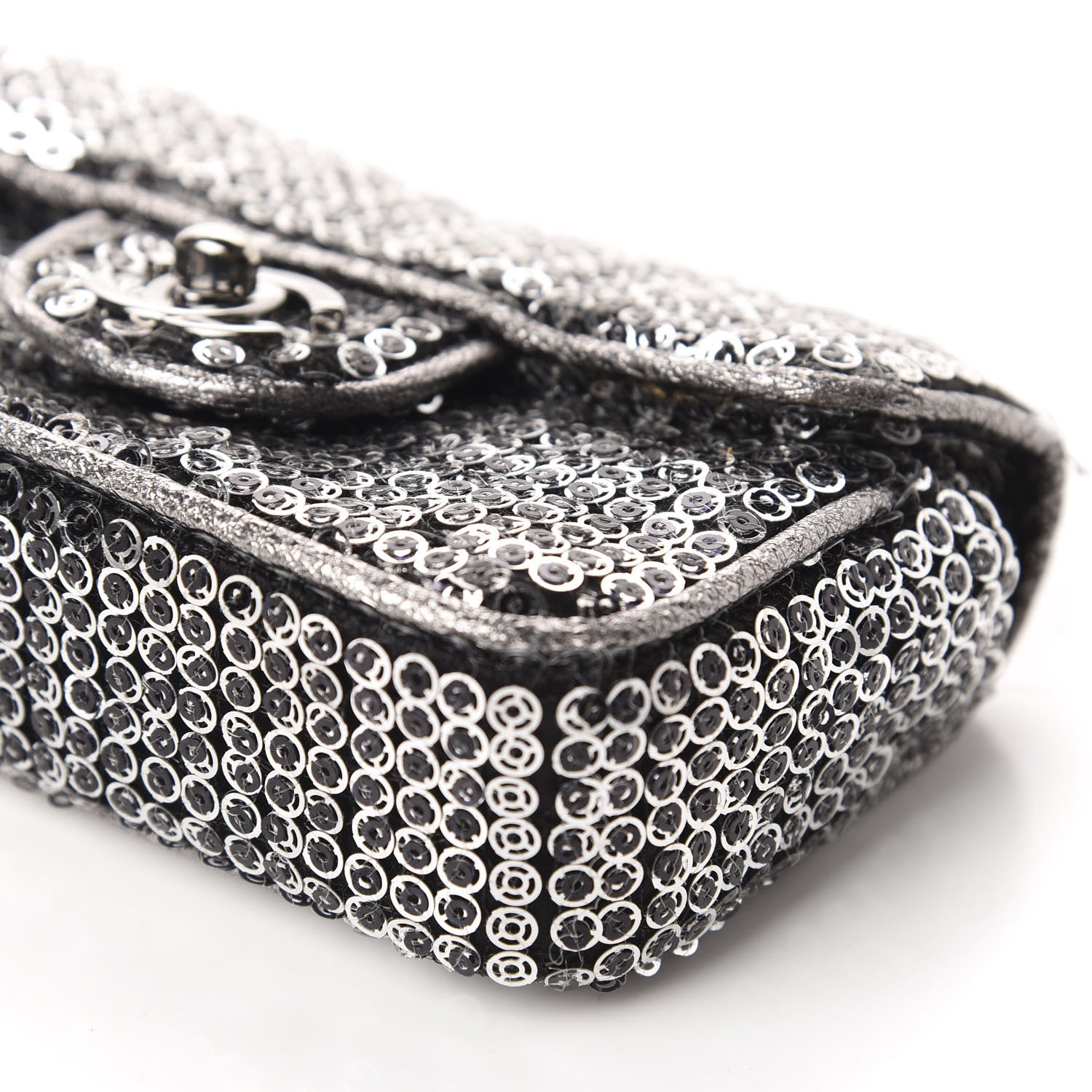 Chanel Sequin Micro Flap Dark Silver 7 of 12