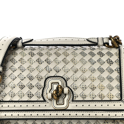 Bottega Veneta Nappa Ayers Intrecciato Checker Olimpia Knot Bag Mist Black 5 of 8